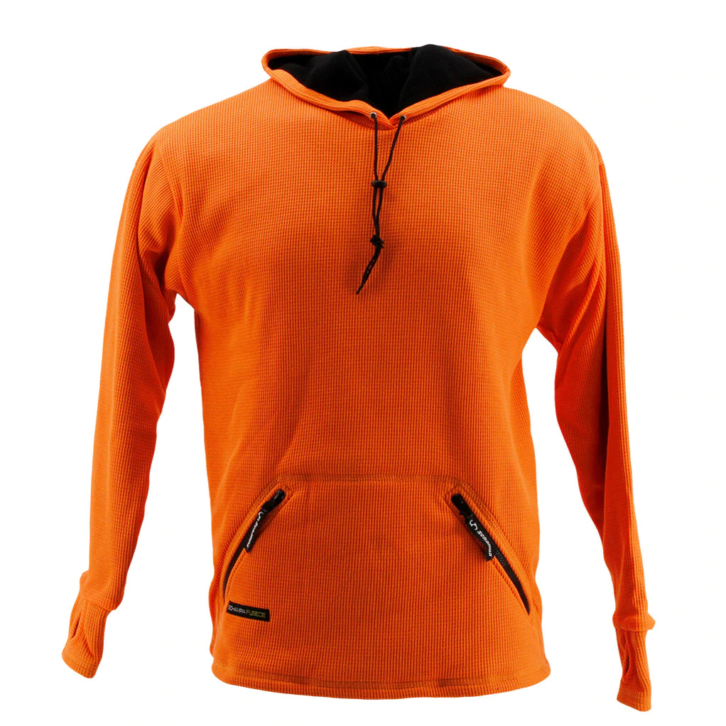 SCHAMPA Old School Thermal Fleece Lined Hoodie: Safety Neon Orange