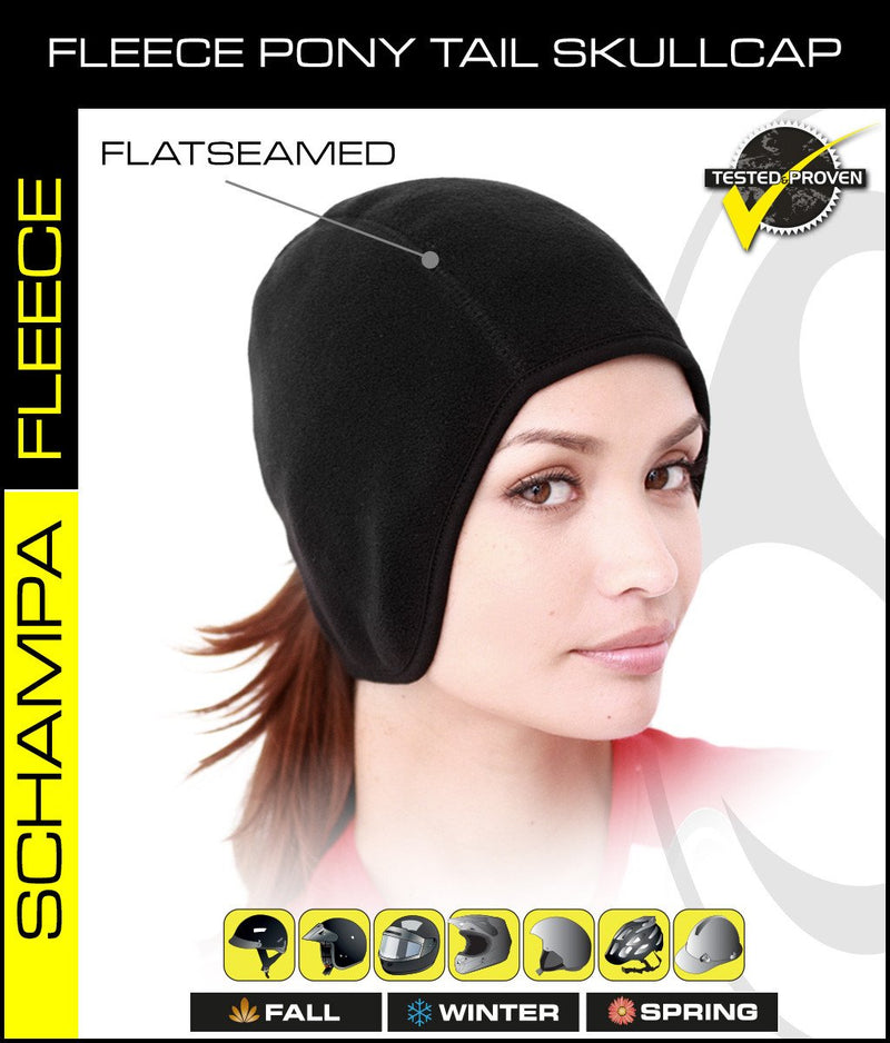 Load image into Gallery viewer, SCHAMPA Fleece Pony Tail Skull Cap Helmet Liner
