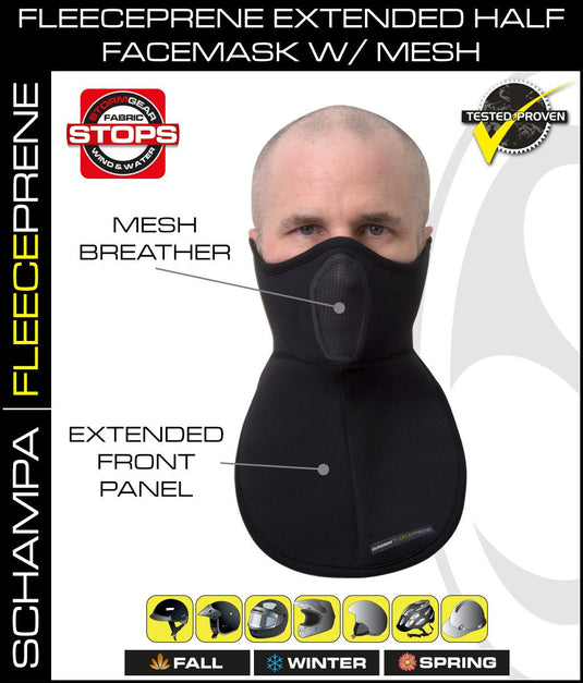 SCHAMPA's Fleeceprene Extended Half Face Mask w/ Mesh Breather